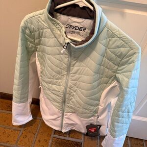 Spyder Women's Light Green and White Ski Jacket